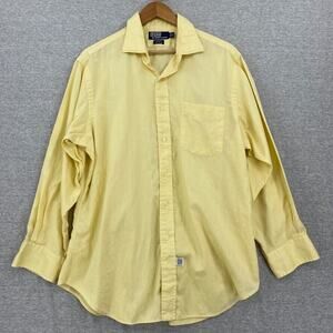 Polo Ralph Lauren Shirt Mens 16.5 32-33 Yellow Button Up Long Sleeve